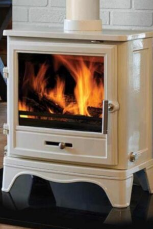 Bassington multi fuel stove warm white enamel img